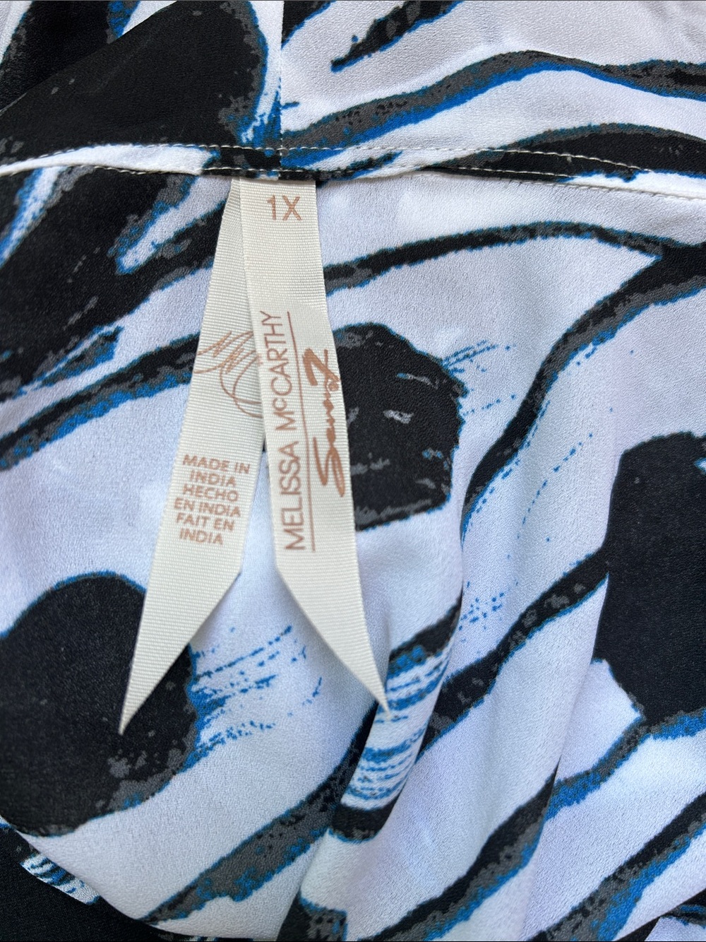 Melissa McCarthy Seven7 Black and White Printed Tunic - Picture 4 of 4